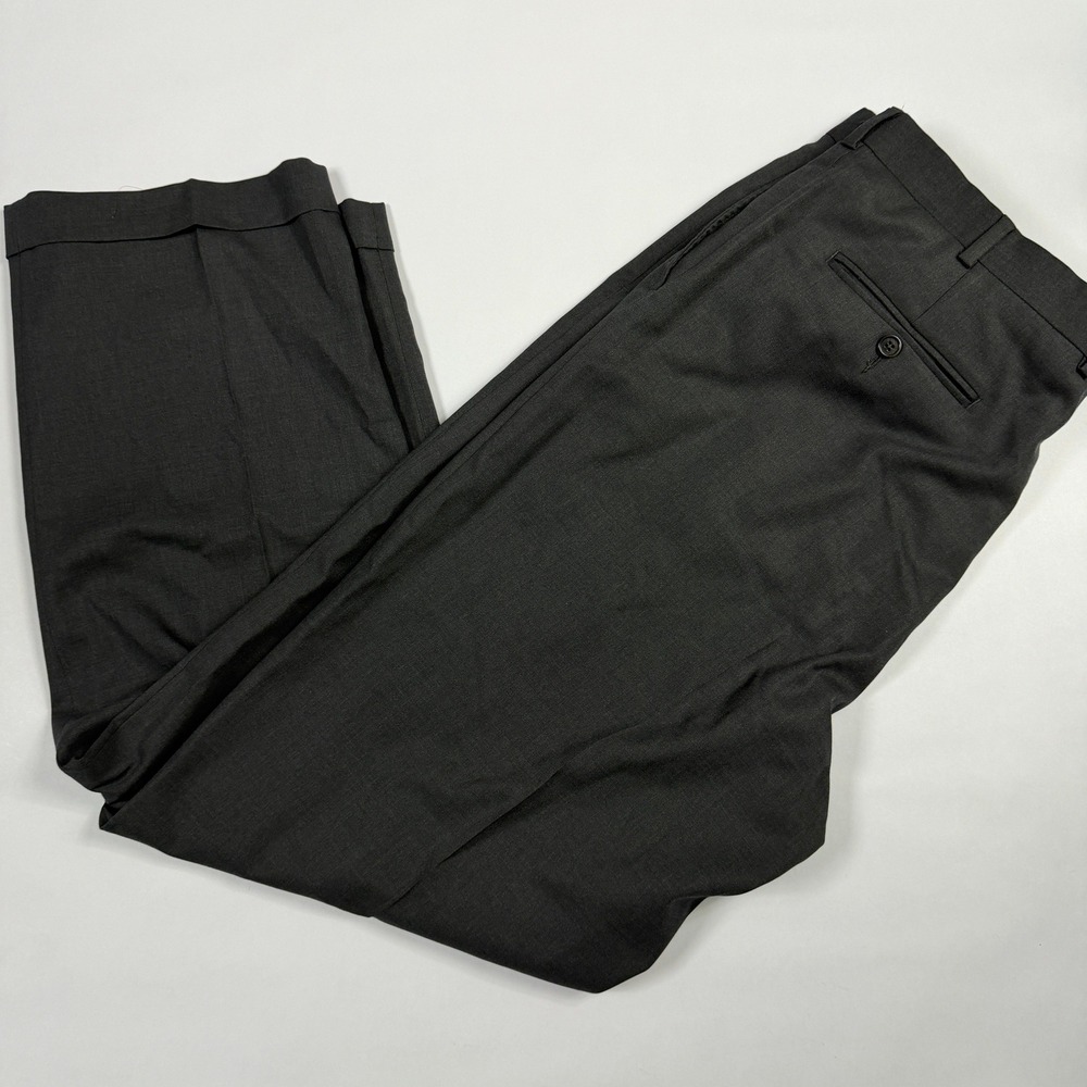 Brooks Brothers 346 Mens Dress Pants Gray Pleated Cuffed Stretch 38x31 (Tag 40)